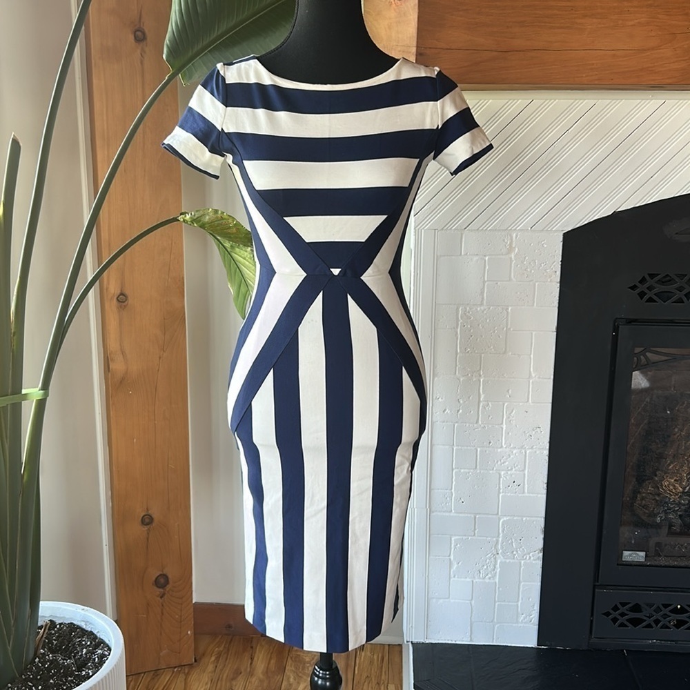 MAEVE Navy and White Striped Dress Size 0
